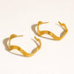 Fontaine 18K Gold Non-Tarnish Wave Statement Earrings