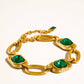 Mabel 18K Gold Non-Tarnish Green CZ Link Bracelet