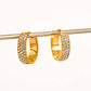 Zephira 18K Gold Non-Tarnish CZ Pave Hoop Earrings