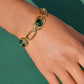 Mabel 18K Gold Non-Tarnish Green CZ Link Bracelet