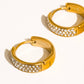 Zephira 18K Gold Non-Tarnish CZ Pave Hoop Earrings