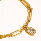 Leland 18K Gold Non-Tarnish CZ Link Bracelet